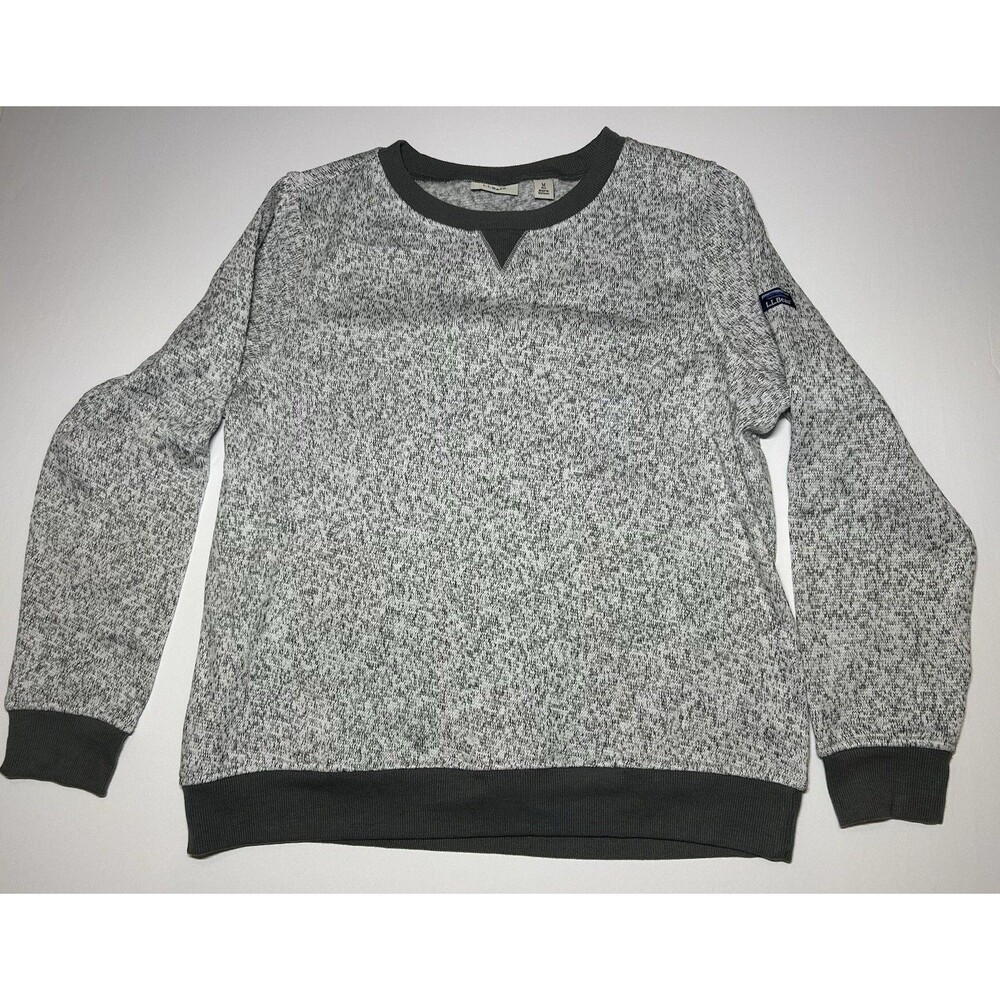 LL Bean Women’s Gray Crewneck Sweater Fleece Size M Medium EUC